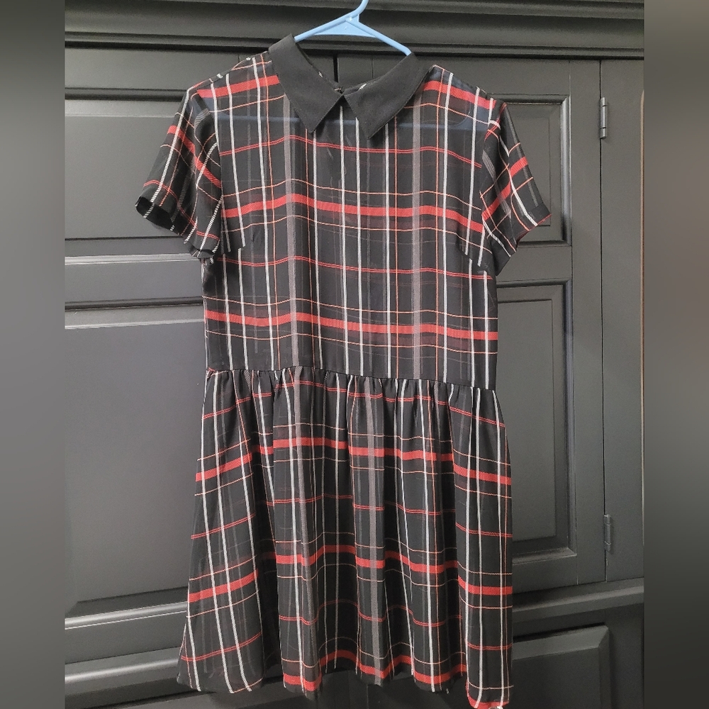 Arizona Jean Company Black and Red Plaid Dress